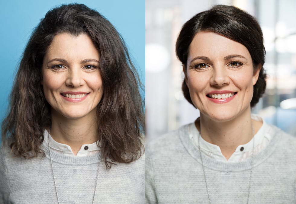 Frisyre for tykt hår: oppsatt hår til fest